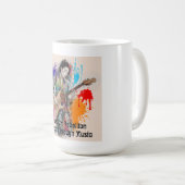 Custom japanische Frau Gitarrist Art Inspiration Kaffeetasse (VorderseiteRechts)