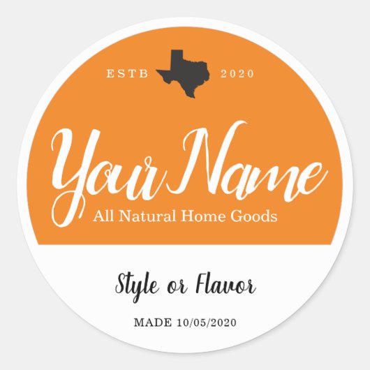 Custom Jar and Lid Labels - Fügen Sie Ihre eigenen Runder Aufkleber (Vorderseite)