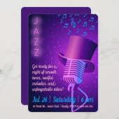 Custom Jazz Club Einladung mit Retro-Mikrofon (Vorne/Hinten)