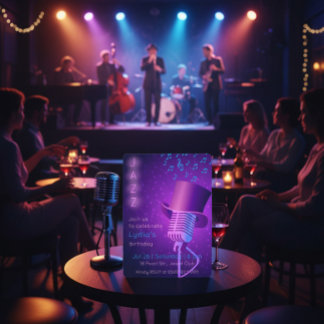 Custom Jazz Club Einladung zum Geburtstag