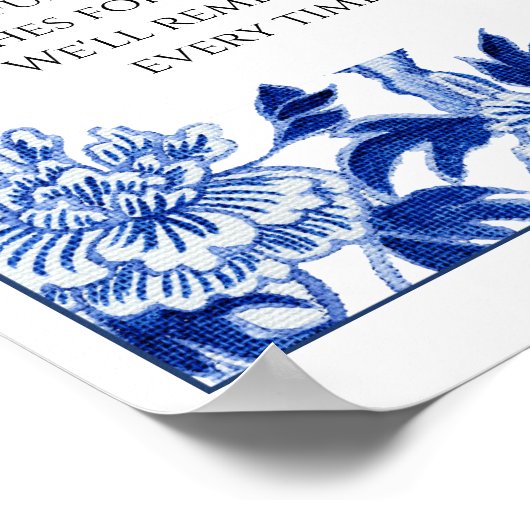 Custom Jenga Brautparty Sign 10x12 Blue White Poster (Ecke)