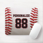 Custom Jersey Number & Name Baseball Player Design Mousepad (Mit Mouse)