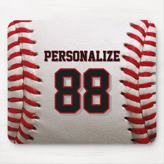 Custom Jersey Number & Name Baseball Player Design Mousepad (Vorne)