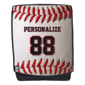 Custom Jersey Number & Name Baseball Player Design Rucksack (Vorderseite)