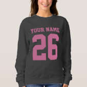 Custom jersey number pink grau Pullover für Frauen (Vorderseite)