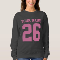 Custom jersey number pink grau Pullover für Frauen