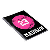 Custom Jersey Number Pink Softball Player Sports Notizblock (Rechte Seite)
