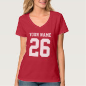 Custom jersey number pink women football t Shirt (Vorderseite)