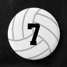 Custom Jersey Number Round Volleyball Button Butto