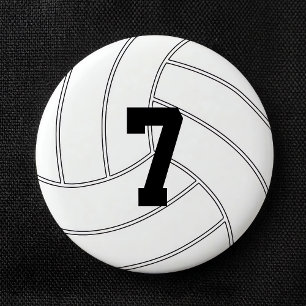 Custom Jersey Number Round Volleyball Button Butto