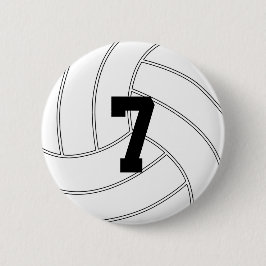 Custom Jersey Number Round Volleyball Button Butto