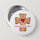 Custom Jesus Cross Button Button mit Herz (Vorne & Hinten)