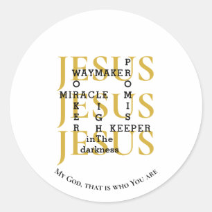 Custom JESUS Waymaker Christlich Runder Aufkleber