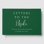 Custom Jewel Emerald Green Letters to Bride Gästebuch (Vorderseite)