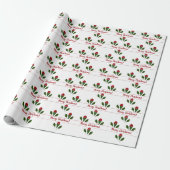 Custom Jolly Abstrakte Rote Rosen & Holly Holiday Geschenkpapier (Ungerollt)