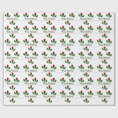 Custom Jolly Abstrakte Rote Rosen, Holly Holiday Geschenkpapier (Flach)