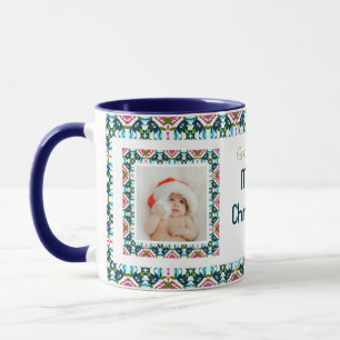 Custom Jolly Blue Frohe Weihnachts Foto Tee Kaffee Tasse