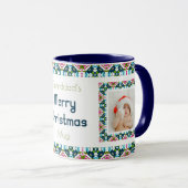 Custom Jolly Blue Frohe Weihnachts Foto Tee Kaffee Tasse (VorderseiteRechts)