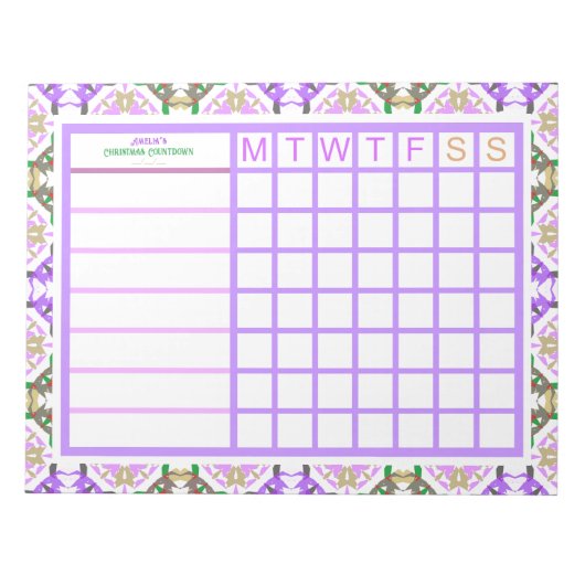 Custom Jolly Christmas ADHD Girls Womens Planner Notizblock (Vorderseite)