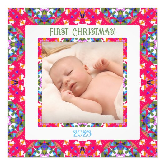 Custom Jolly Christmas Foto Picture Frame Print (Vorne)