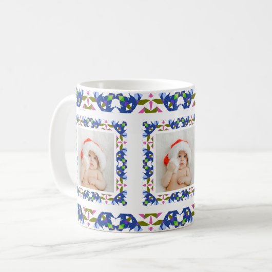 Custom Jolly Christmas Pattern Foto Picture Tee Kaffeetasse (Vorderseite Links)