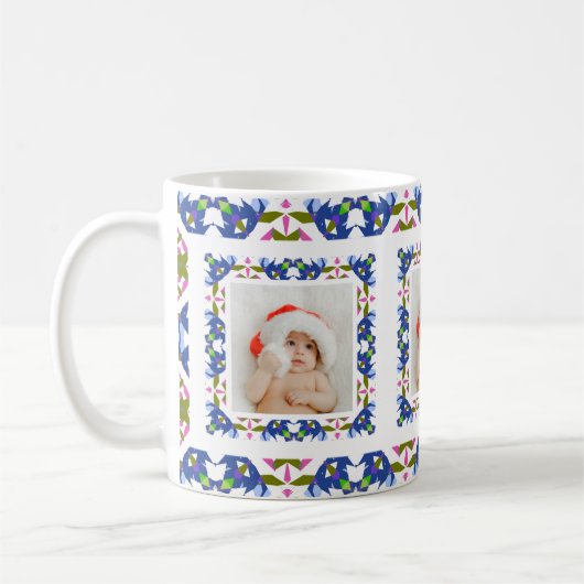 Custom Jolly Christmas Pattern Foto Picture Tee Kaffeetasse (Links)