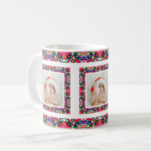 Custom Jolly Christmas Pattern Foto Picture Tee Kaffeetasse (Vorderseite Links)