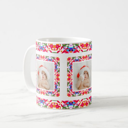 Custom Jolly Christmas Pattern Foto Picture Tee Kaffeetasse (Vorderseite Links)
