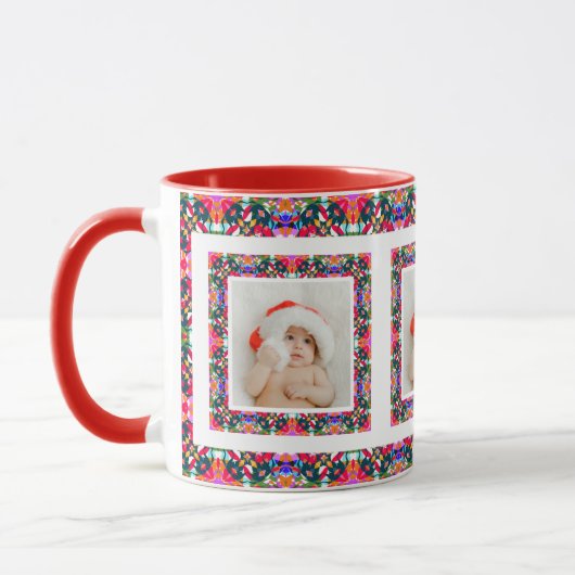Custom Jolly Christmas Pattern Foto Picture Tee Tasse (Links)