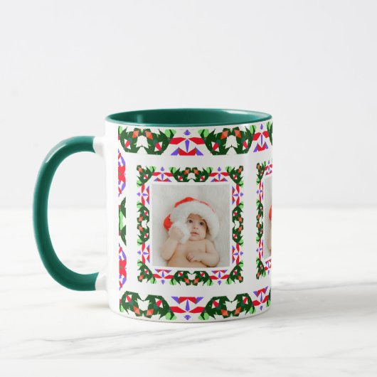 Custom Jolly Christmas Pattern Foto Picture Tee Tasse (Links)