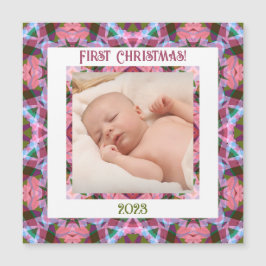 Custom Jolly Christmas Pink Foto Magnetic Card Magnetkarte