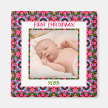 Custom Jolly Festive Christmas Pink Foto Picture