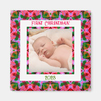 Custom Jolly Festive Christmas Pink Foto Picture