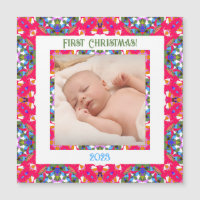 Custom Jolly First Christmas Magnetic Foto Frame