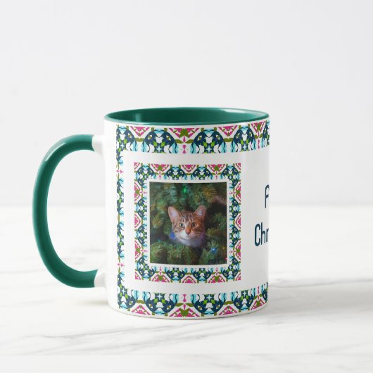 Custom Jolly Furry Weihnachtsfoto Collage Tee Tasse (Links)