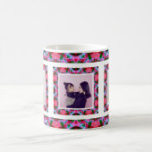 Custom Jolly Pink Green Christmas Pattern Foto Kaffeetasse (Mittel)