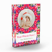 Custom Jolly Red Green Blue Weihnachtsdekor Gesche Fotoblock (Links)