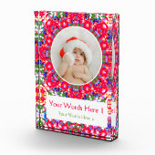 Custom Jolly Red Green Blue Weihnachtsdekor Gesche Fotoblock (Rechts)