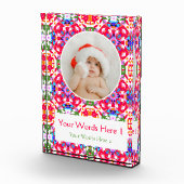 Custom Jolly Red Green Blue Weihnachtsdekor Gesche Fotoblock (Rechts)