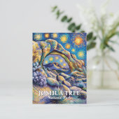 Custom Joshua Tree Arch Rock Starry Night Colorful Postkarte (Stehend Vorderseite)