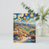 Custom Joshua Tree Keys View Van Gogh Landscape Postkarte (Stehend Vorderseite)