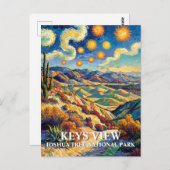 Custom Joshua Tree Keys View Van Gogh Landscape Postkarte (Vorne/Hinten)