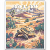 Custom Joshua Tree Tortoise Retro Desert Landscape Aufkleber (Vorderseite)