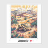 Custom Joshua Tree Tortoise Retro Desert Landscape Aufkleber (Blatt)
