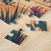 Custom Joshua Tree Tortoise Retro Desert Landscape Puzzle (Seite)