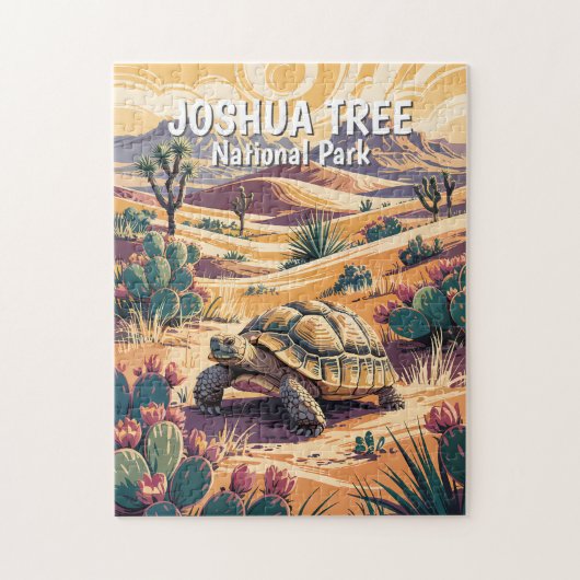 Custom Joshua Tree Tortoise Retro Desert Landscape Puzzle (Vertikal)