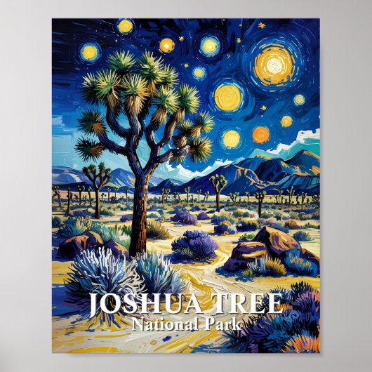 Custom Joshua Tree Van Gogh Starry Night Modern Poster (Vorne)