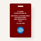 Custom Journalist Media Pass Photo ID Logo | BLACK Ausweis (Rückseite)