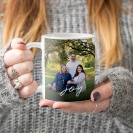 Custom Joy Family 2 Foto 2 Seiten Weihnachten Jahr Kaffeetasse