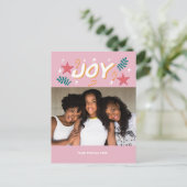 custom joy trendy photo girly cute Thank You Card Postkarte (Stehend Vorderseite)